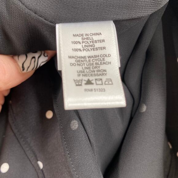 CeCe Bed of Roses Black Polka Dot Bell Sleeve Shift Mini Dress 2 - Picture 9 of 10